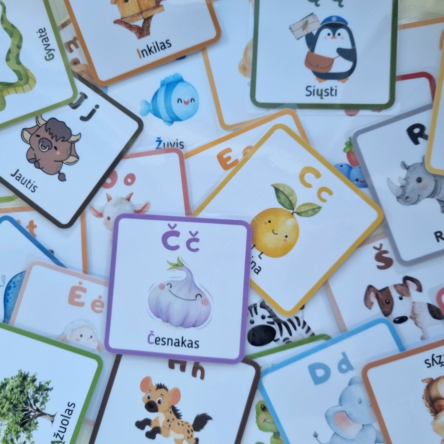 Lietuviškos abėcėlės kortelės