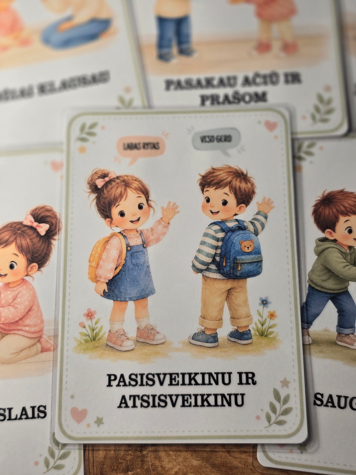 Elgesio ir socialinių įgūdžių kortelės vaikams