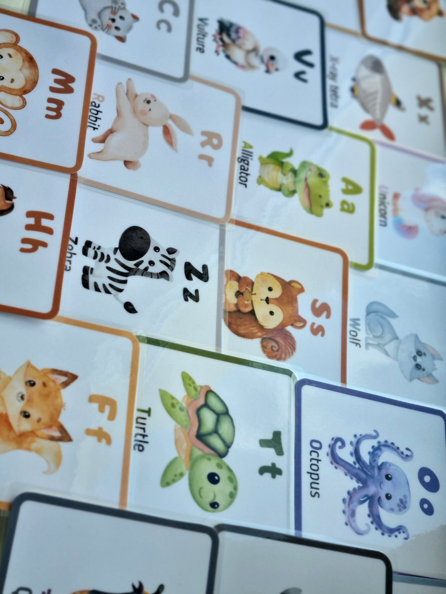 Angliškos abėcėlės kortelės