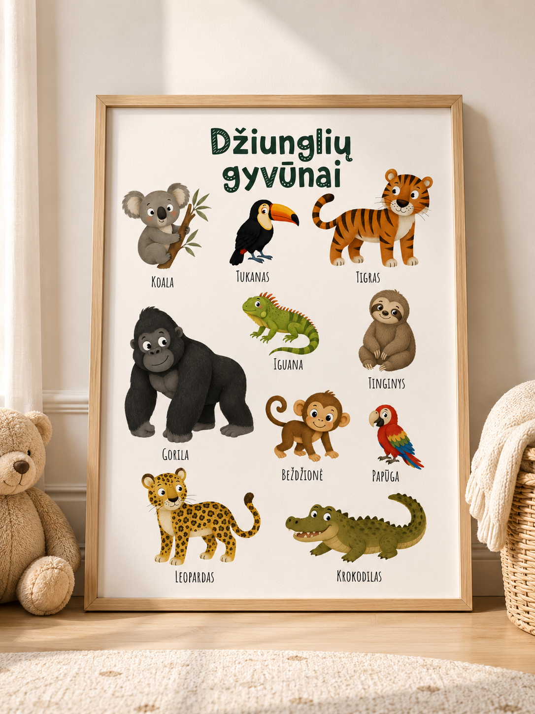 Plakatas "Džiunglių gyvūnai"