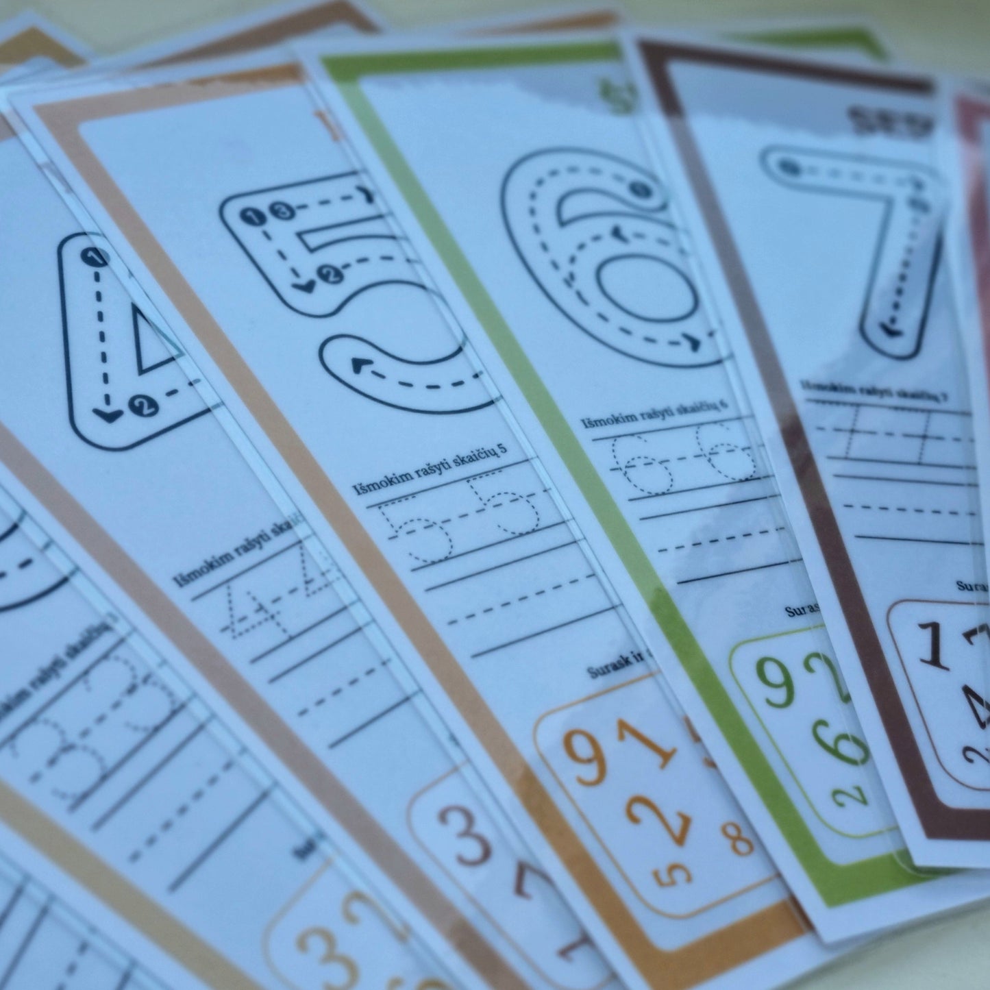 Skaičių rašymo kortelės