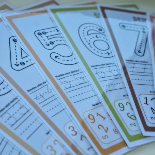 Skaičių rašymo kortelės