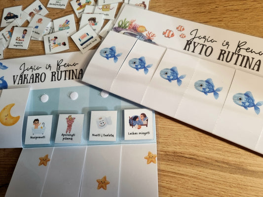 Ryto ir vakaro rutinos lentelės