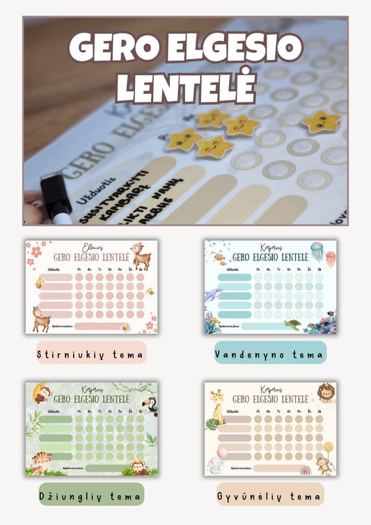 Gero elgesio lentelė