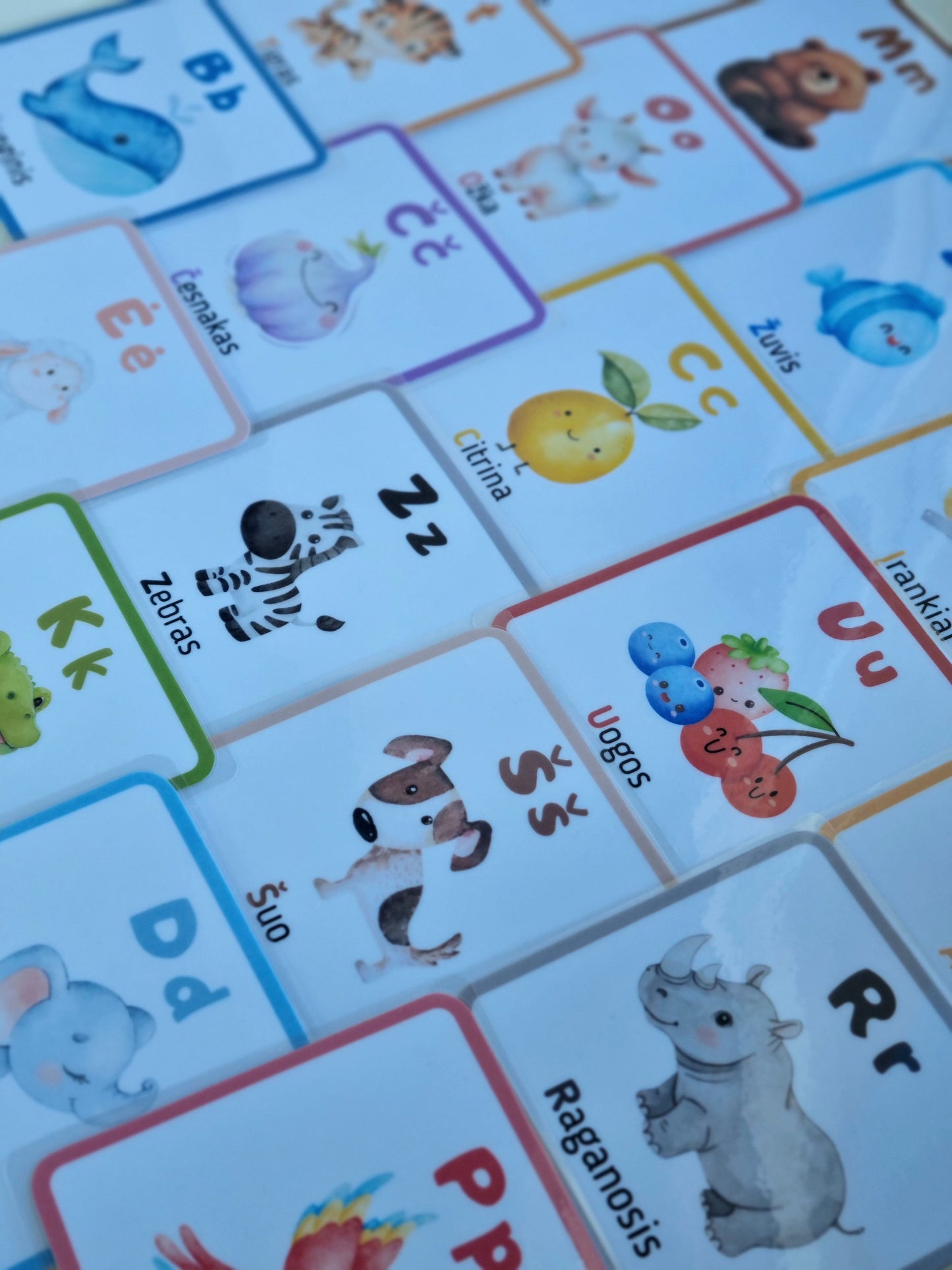 Lietuviškos abėcėlės kortelės