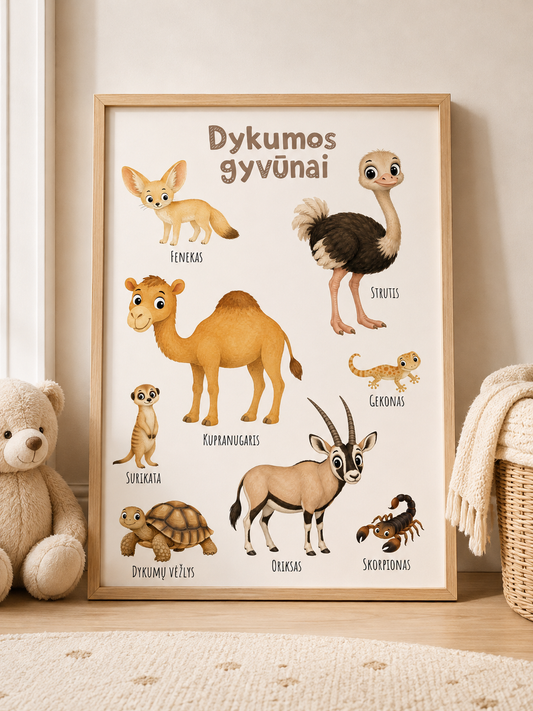 Plakatas "Dykumos gyvūnai"