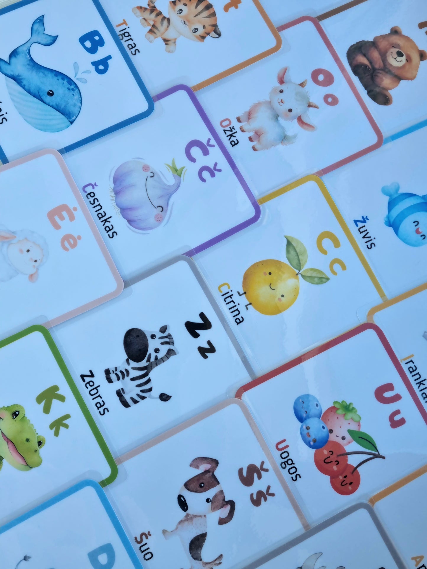 Lietuviškos abėcėlės kortelės